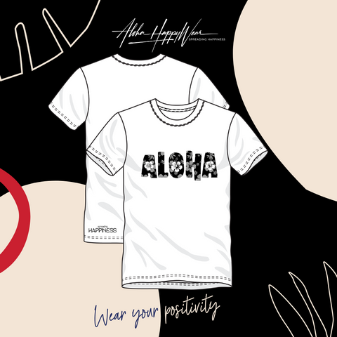 Aloha Happy Wear T-Shirt - Organic Cotton, Regular Fit - Black